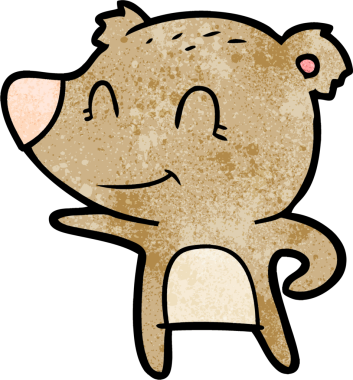 Bir insan tarafından çizilmiş dost canlısı ayı çizgi filmi.