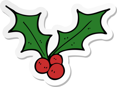 Bir insan tarafından çizilmiş Noel karikatürü çıkartması.