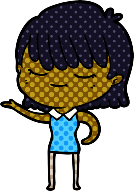 Bir insan tarafından çizilmiş karikatür kadın.