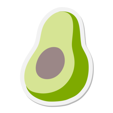 Bir insan tarafından çizilmiş avokado etiketi.