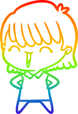 gökkuşağı gradyan çizimi bir insan tarafından çizilmiş bir karikatür kadın