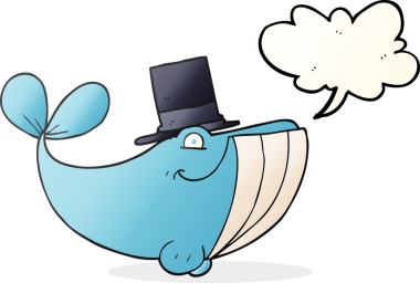 Bir insan tarafından çizilmiş silindir şapkalı balina serbest konuşma balonu çizimi.