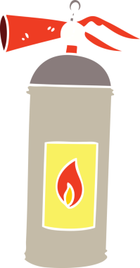 Bir insan tarafından çizilmiş garip çizgi film yangın söndürücüsü.