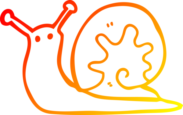 Bir insan tarafından çizilmiş bir salyangozun sıcak çizgi çizimi