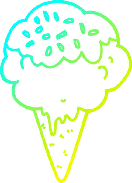 Bir insan tarafından çizilmiş dondurmanın soğuk gradyan çizgisi.