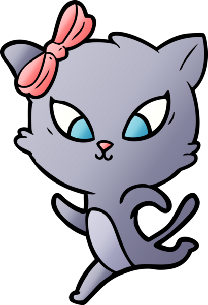 Bir insan tarafından çizilmiş çizgi film kedisi.