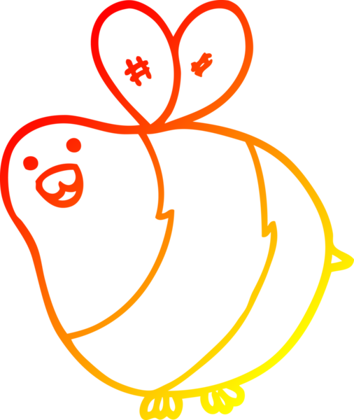 Bir insan tarafından çizilmiş karikatür arısının sıcak çizgi çizimi