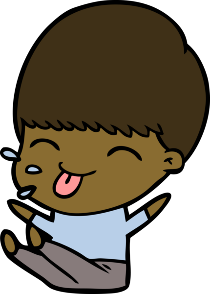 Bir insan tarafından çizilmiş çizgi film çocuğu.