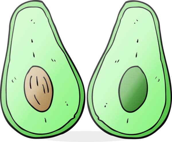 Bir insan tarafından çizilmiş Avokado karikatürü