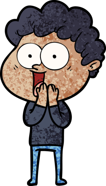 Bir insan tarafından çizilmiş mutlu bir adam.