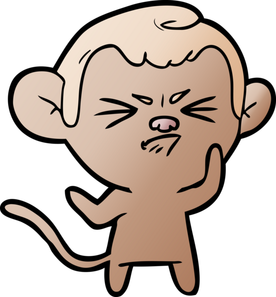 Bir insan tarafından çizilmiş sinir bozucu bir maymun.