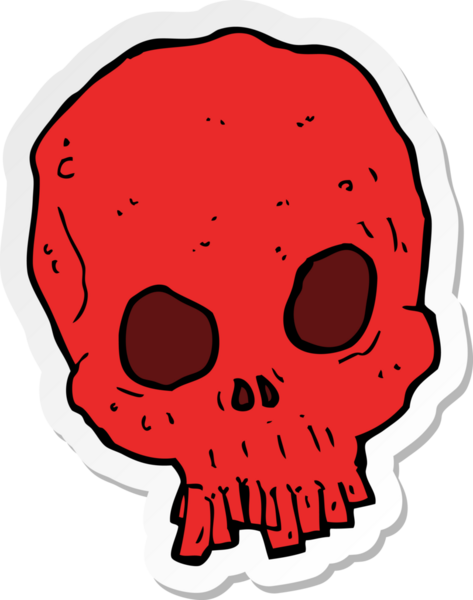 Bir insan tarafından çizilmiş ürkütücü bir karikatür çıkartması.