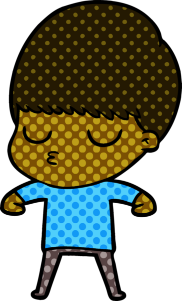 Bir insan tarafından çizilmiş sakin çocuk çizgi filmi.