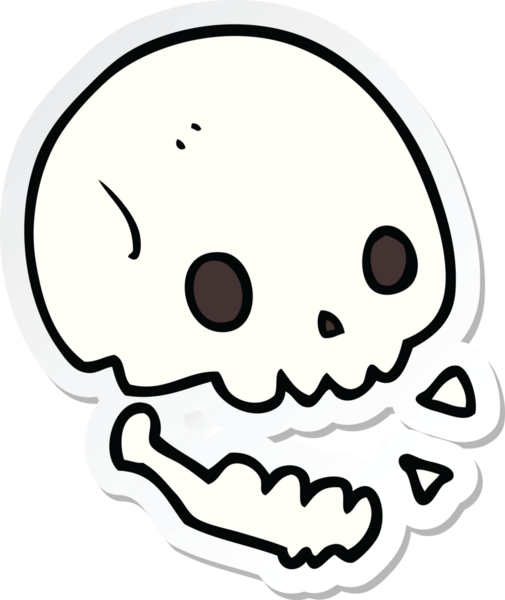 Bir insan tarafından çizilmiş ürkütücü bir karikatür çıkartması.