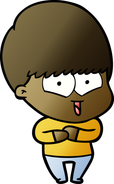 Bir insan tarafından çizilmiş mutlu çocuk çizgi filmi.