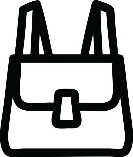 bir insan tarafından çizilmiş okul çantası simgesi