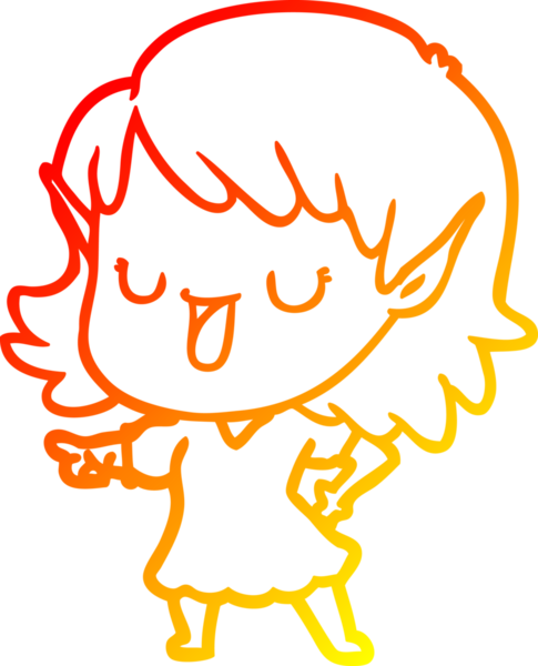 Bir insan tarafından çizilmiş çizgi film karakteri bir elf kızı çizimi