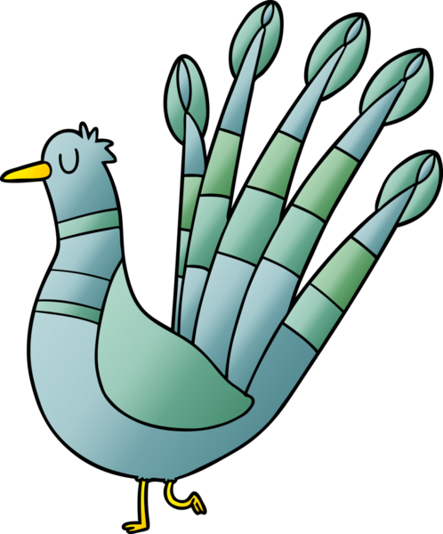 bir insan tarafından çizilmiş bir tavus kuşu.