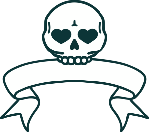 Bir insan tarafından çizilmiş geleneksel bir kafatası dövmesi.