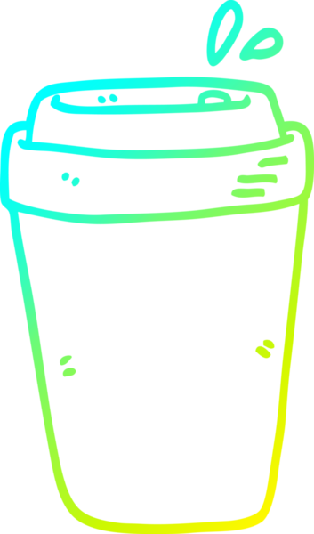 Bir insan tarafından çizilmiş bir kahve fincanının soğuk gradyan çizimi