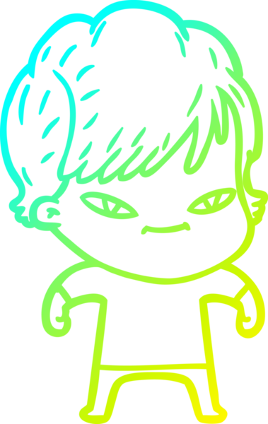 Bir insan tarafından çizilmiş mutlu bir karikatür çizimi.