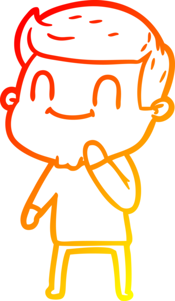 Bir insan tarafından çizilmiş, karikatür dostu bir adamın sıcak çizgi çizimi