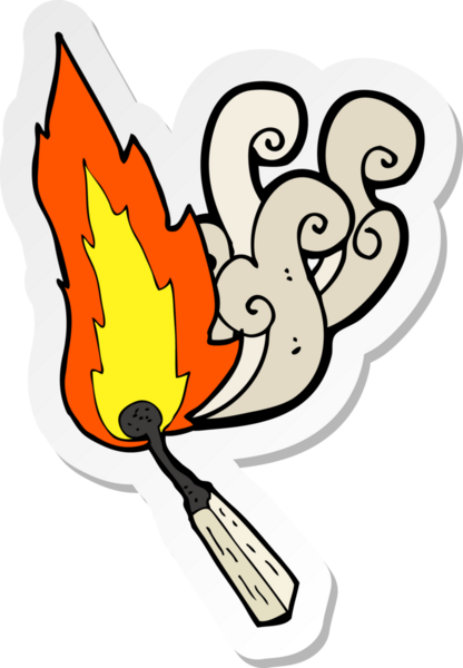 Bir insan tarafından çizilmiş bir karikatür yakma kibriti.