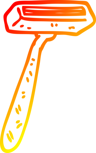 Bir insan tarafından çizilmiş tek kullanımlık bir jiletin sıcak çizgi çizimi