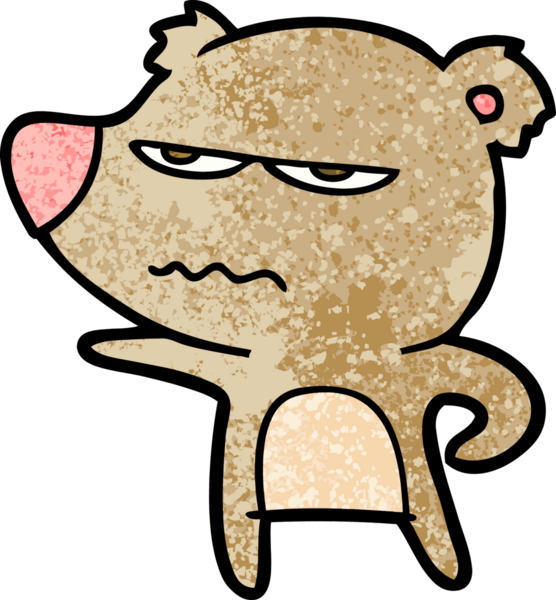 Bir insan tarafından çizilmiş kızgın ayı çizgi filmi.