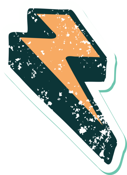 Bir insan tarafından çizilmiş yıldırımın sembolik dövmeli görüntüsü