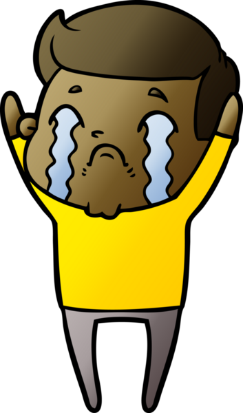 Bir insan tarafından çizilmiş ağlayan çizgi film adamı.