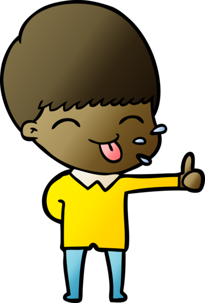 Bir insan tarafından çizilmiş mutlu çizgi film çocuğu.