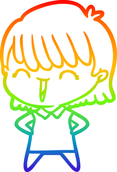 gökkuşağı gradyan çizimi bir insan tarafından çizilmiş bir karikatür kadın