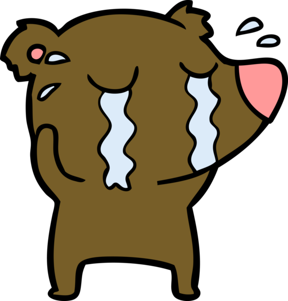 Bir insan tarafından çizilmiş ağlayan ayı.