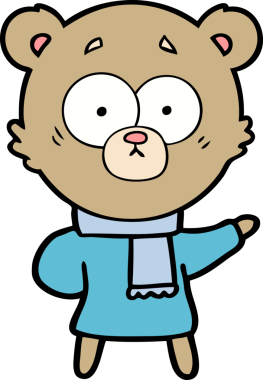 Bir insan tarafından çizilmiş sürpriz ayı karikatürü