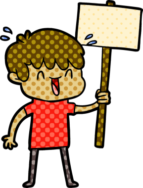 Bir insan tarafından çizilmiş gülen çocuk.