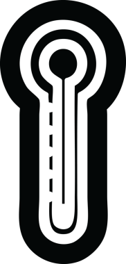 Bir insan tarafından çizilmiş cam termometre simgesi