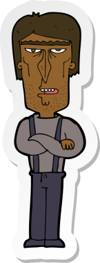 Bir insan tarafından çizilmiş kızgın bir adamın çıkartması.