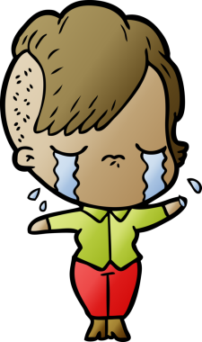 Bir insan tarafından çizilmiş ağlayan bir kız.