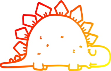 Bir insan tarafından çizilmiş tarih öncesi bir dinozorun sıcak çizgi çizimi