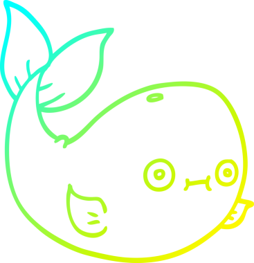 Bir insan tarafından çizilmiş karikatür deniz balinası çizimi.