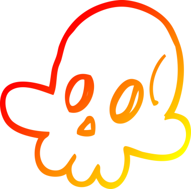 Bir insan tarafından çizilmiş bir cadılar bayramı kafatası çizgi çizimi.