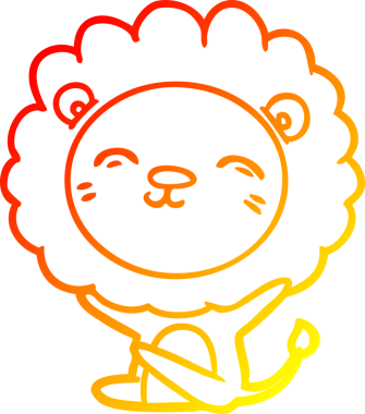 Bir insan tarafından çizilmiş karikatür aslanının sıcak çizgi çizimi