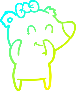 Bir insan tarafından çizilmiş bir dişi ayı çizgi filmi.