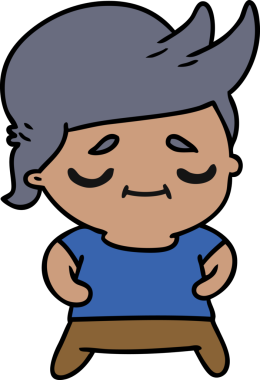 Bir insan tarafından çizilmiş kawaii 'nin serbest çizim çizimi şirin gri saçlı adam.