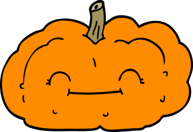 Bir insan tarafından çizilmiş mutlu balkabağı.