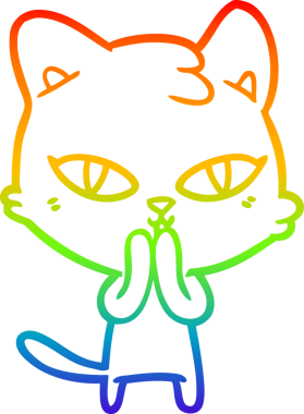gökkuşağı gradyanı çizimi bir insan tarafından çizilmiş çizgi film kedisi