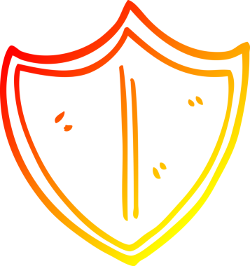 Bir insan tarafından çizilmiş karikatür kalkanının sıcak gradyan çizimi