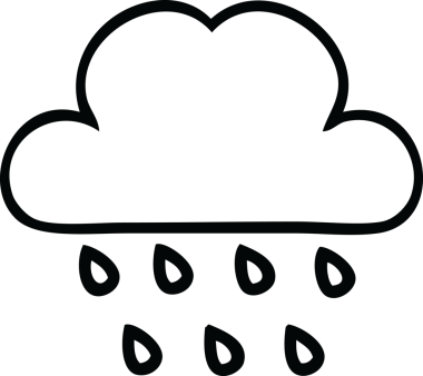 Bir insan tarafından çizilmiş yağmur bulutunun çizgi çizimi