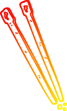 Bir insan tarafından çizilmiş ahşap çubukların sıcak çizgi çizimi